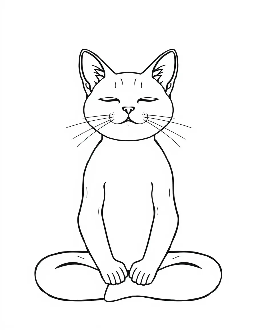 A cat in a meditation pose
