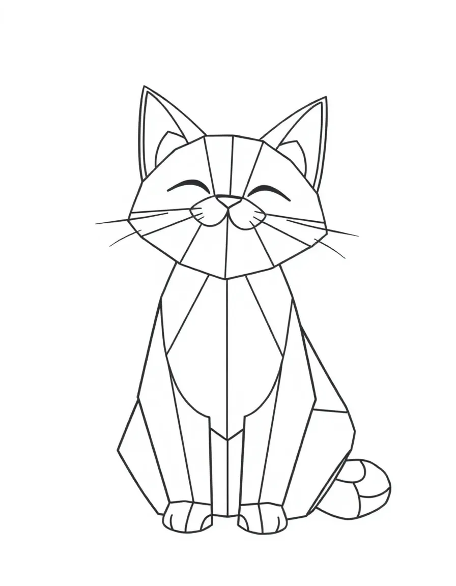 A cat making origami
