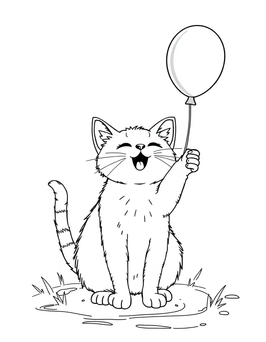 A cat having a water balloon fight