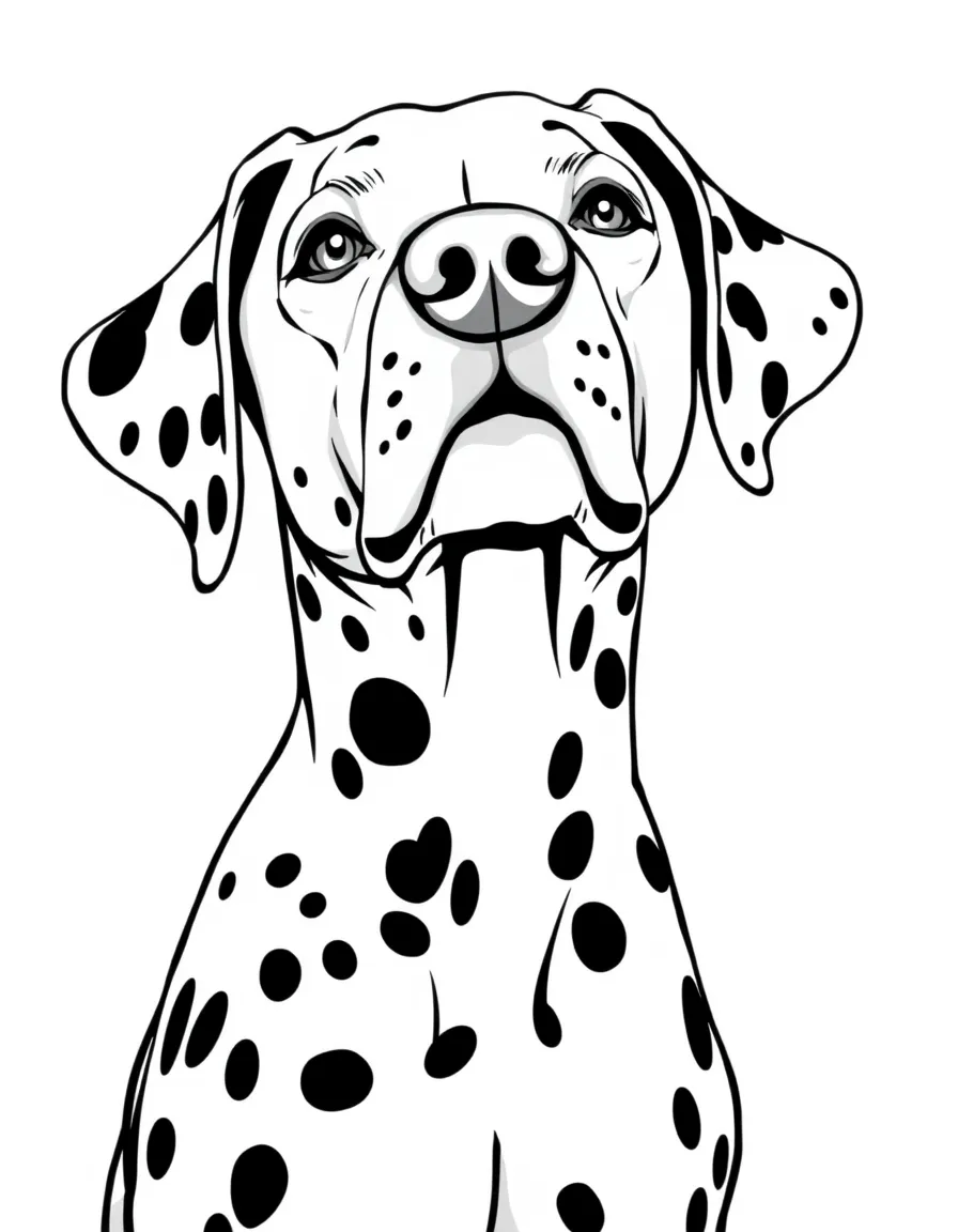 A Dalmatian showing off its distinctive spots
