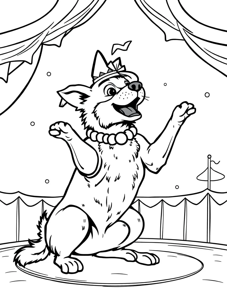 A dog performing tricks at a circus