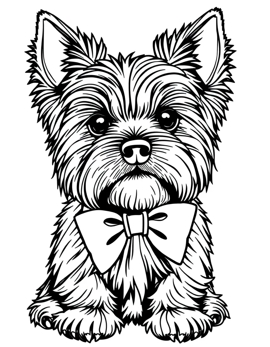 A Yorkshire Terrier with a fancy bow