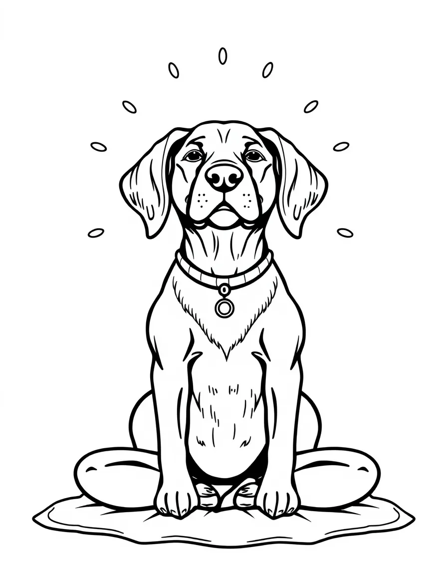 A dog in a meditation pose