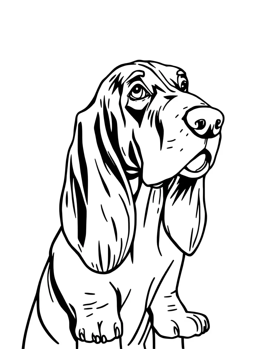 A Basset Hound with its long droopy ears