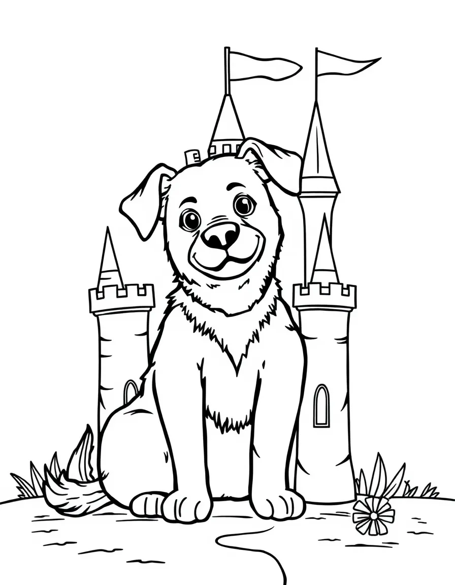 A dog making a card castle