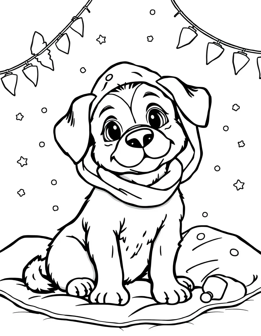 A dog preparing for a slumber party