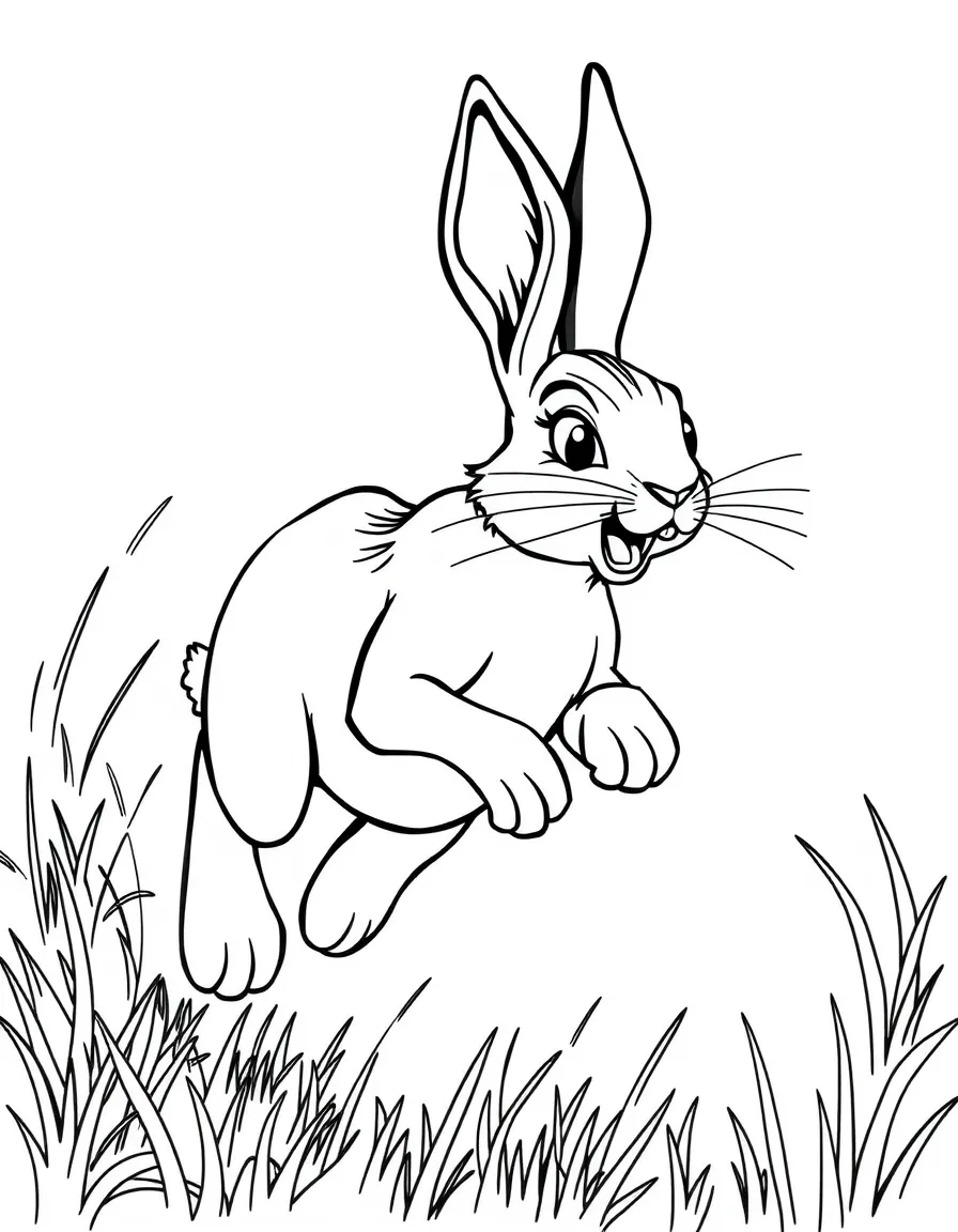 A jackrabbit running at full speed