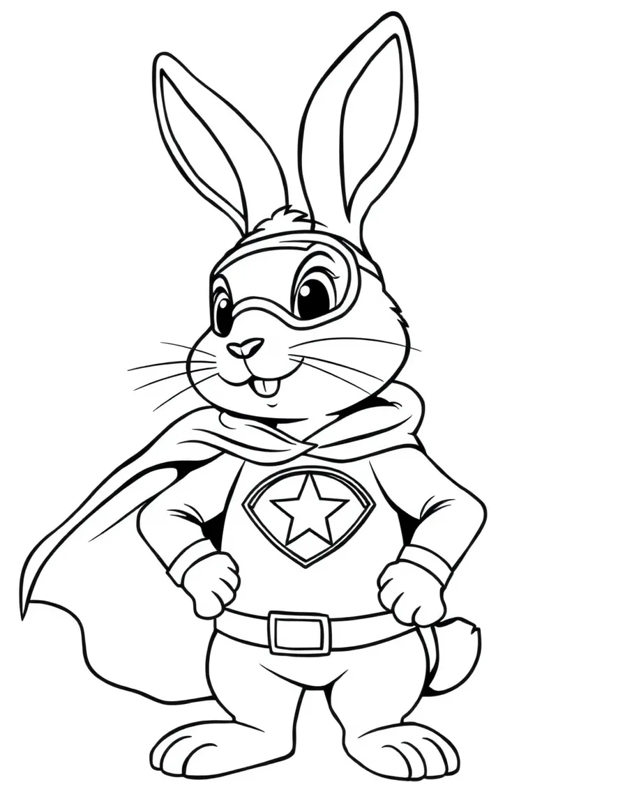 A rabbit dressed as a superhero