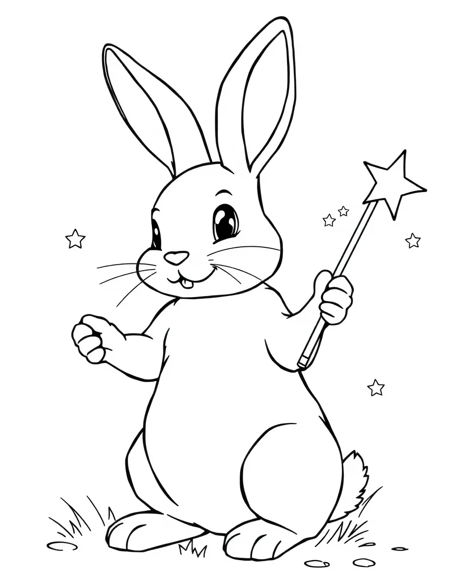 A rabbit with a magic wand