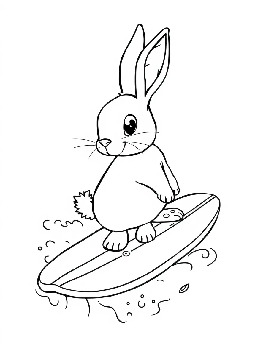A rabbit on a surfboard