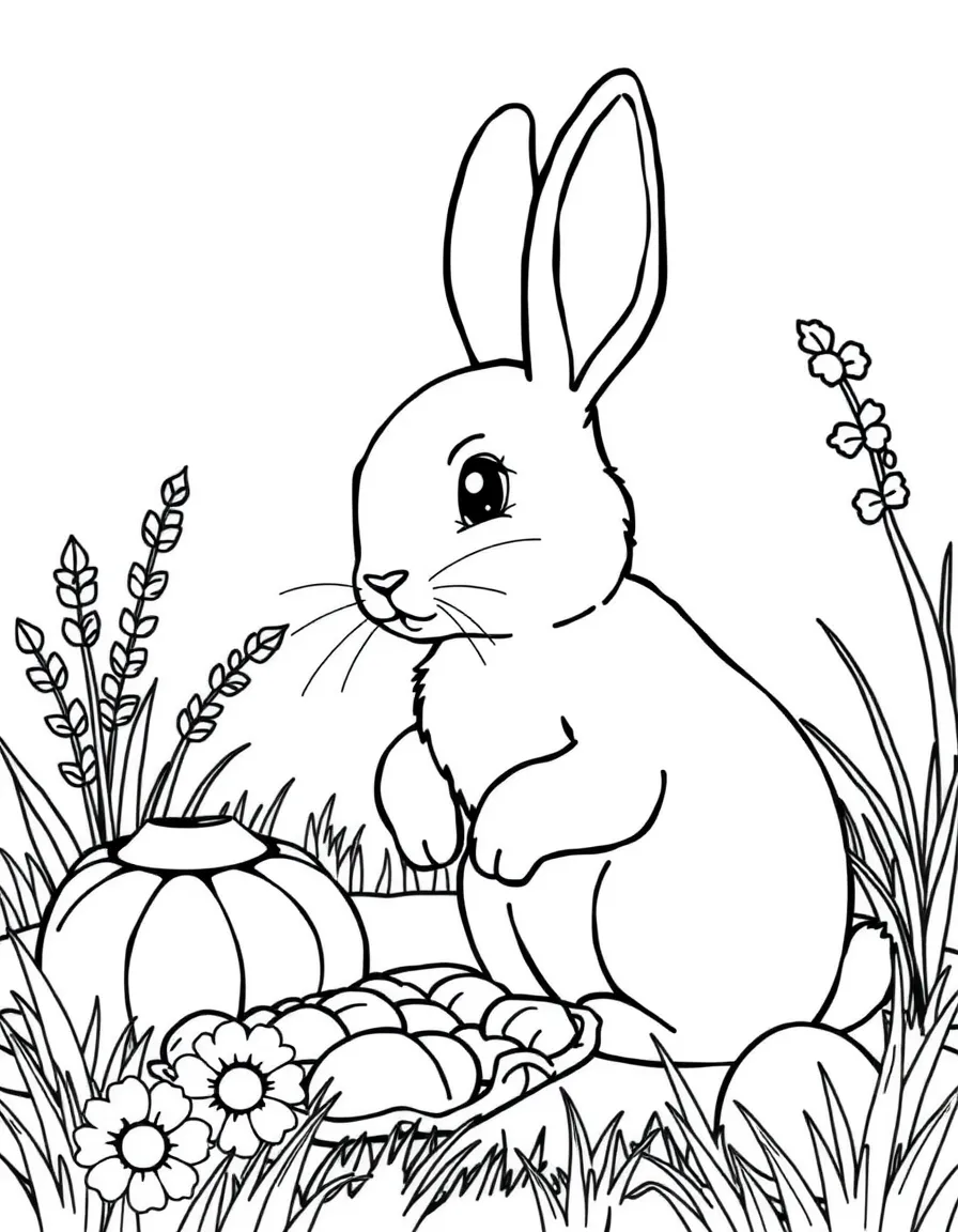 A rabbit at a picnic