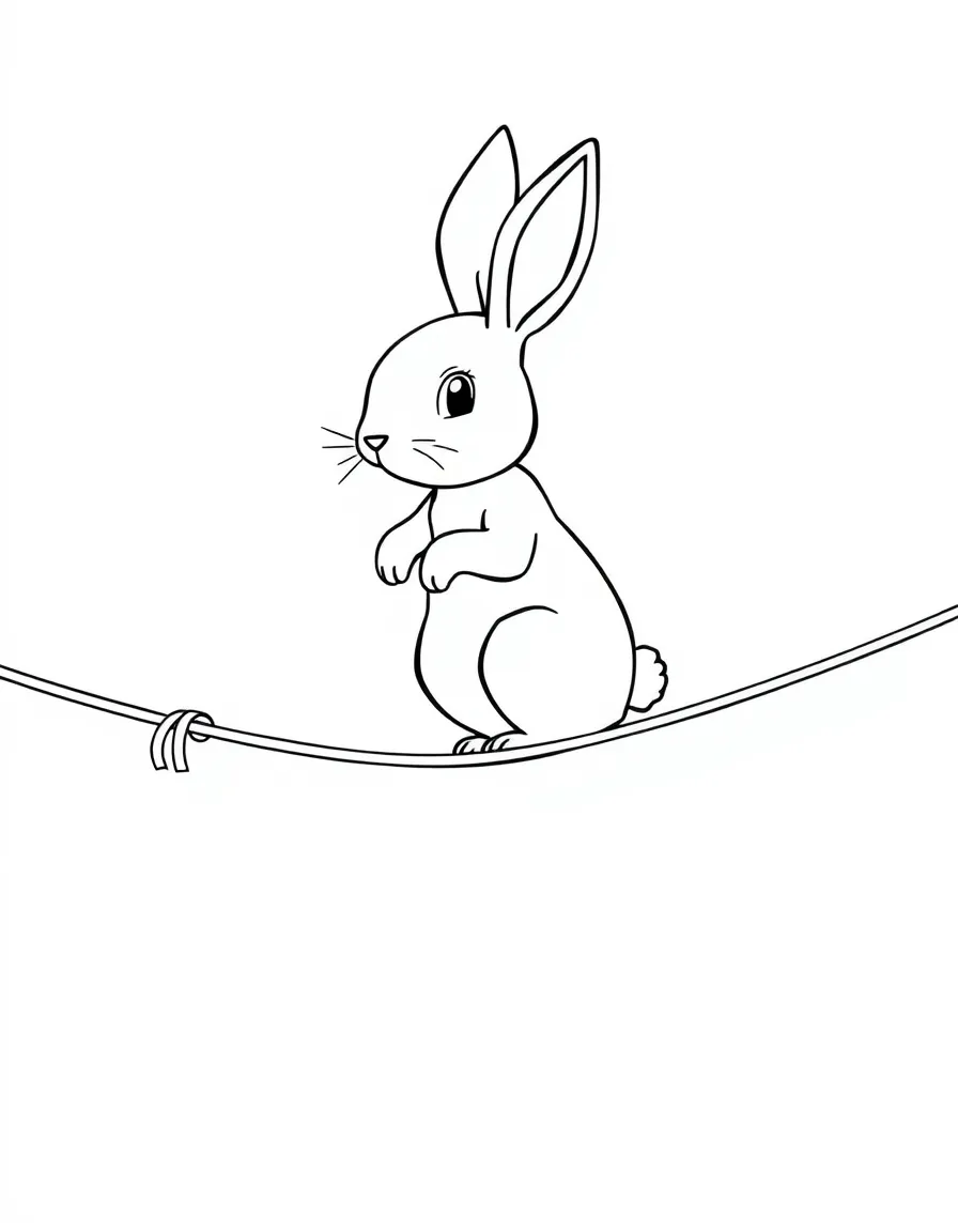 A rabbit on a tightrope