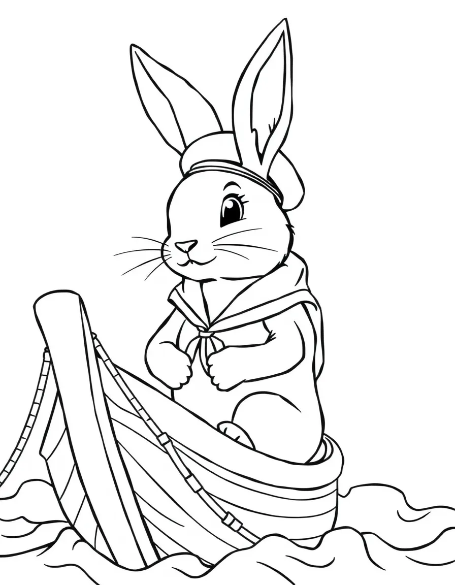 A rabbit sailor on a ship
