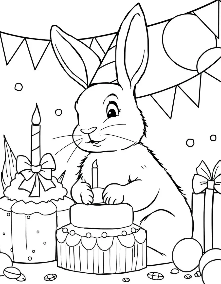 A rabbit at a birthday party