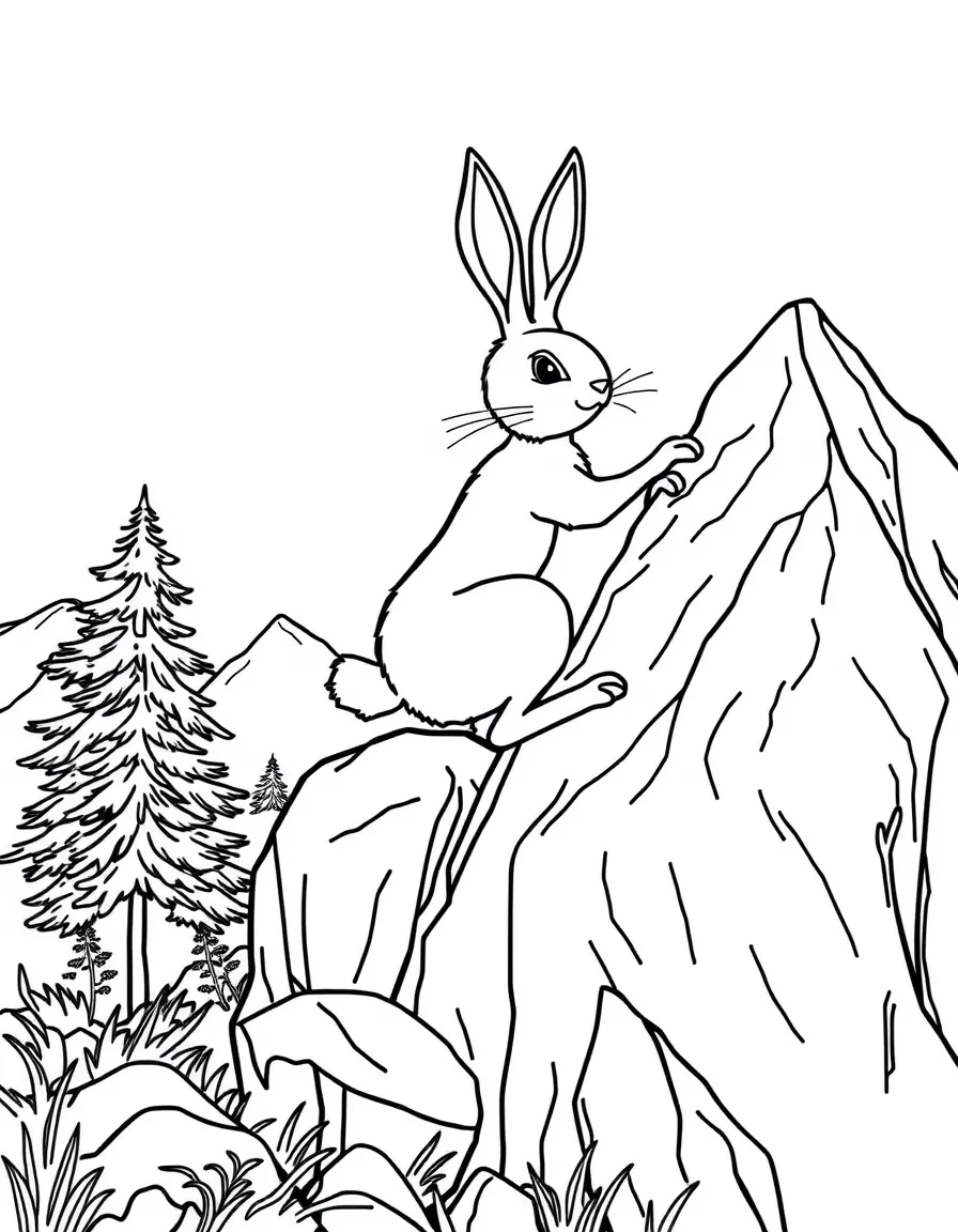 A rabbit climbing a mountain