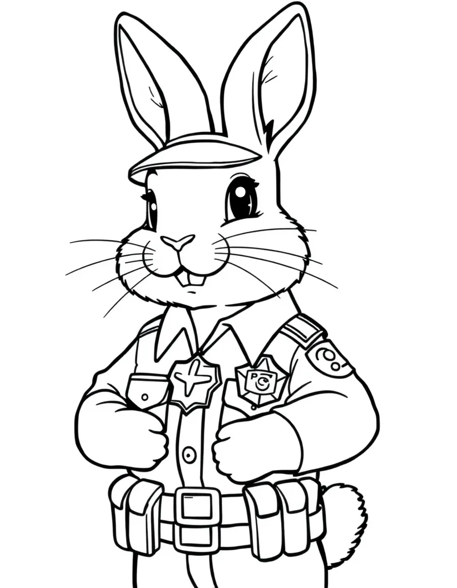 A rabbit police officer with badge