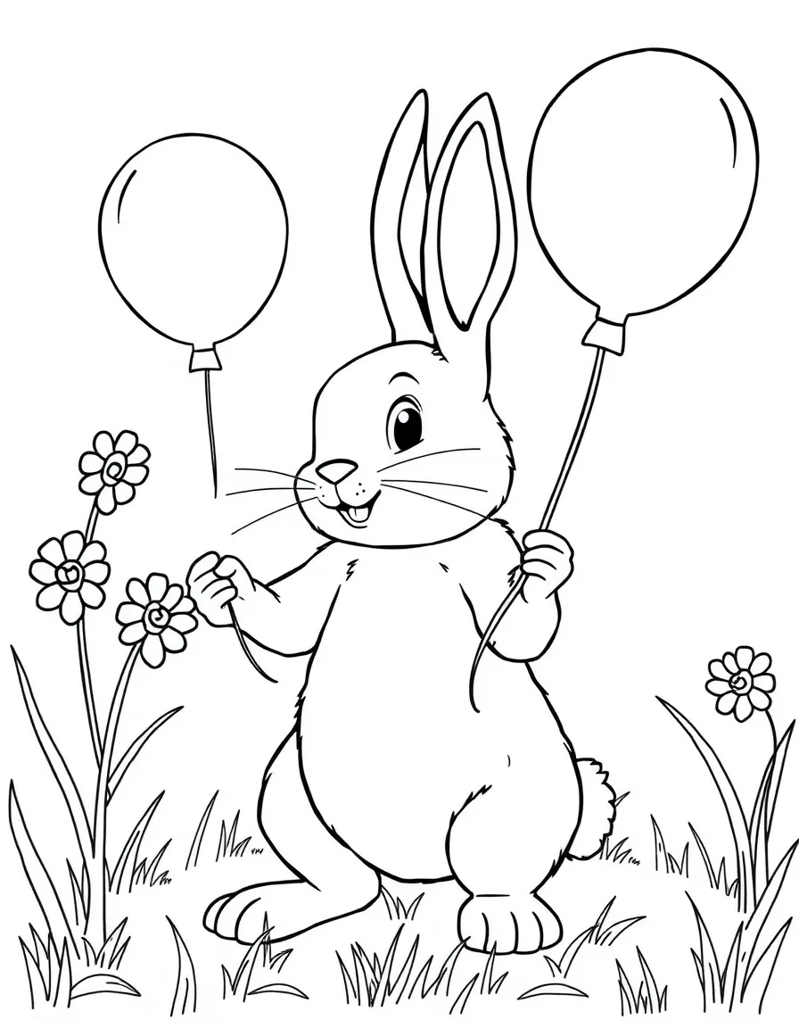 A rabbit having a water balloon fight