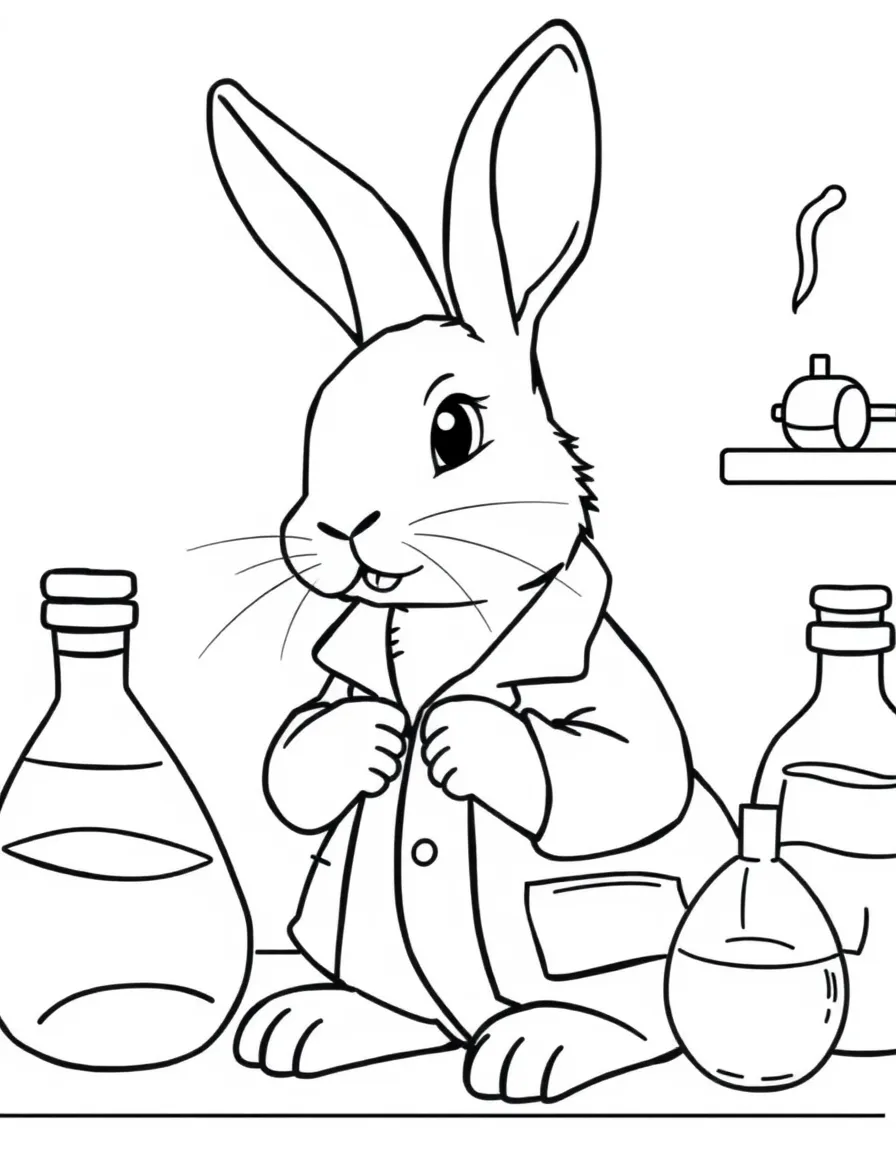 A rabbit in a science lab
