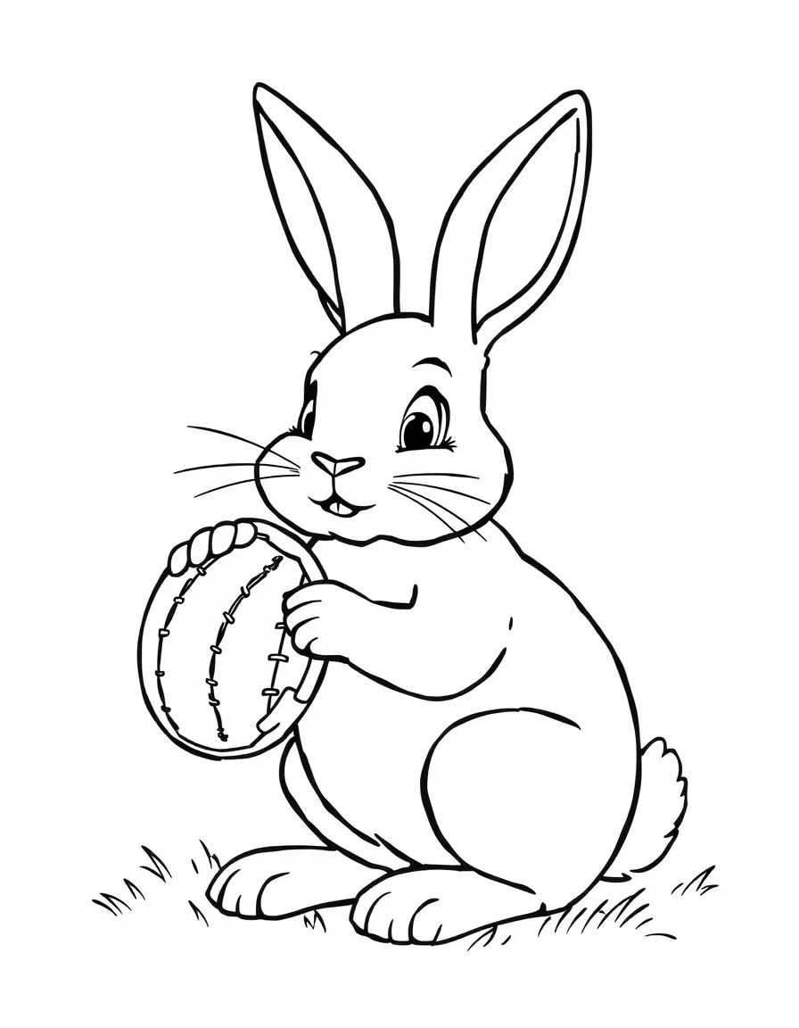 A rabbit with a baseball mitt