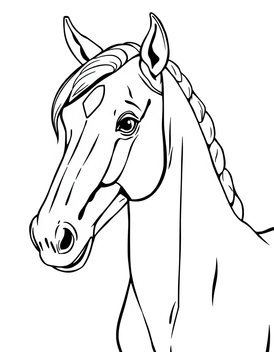 A horse with braided mane for a show