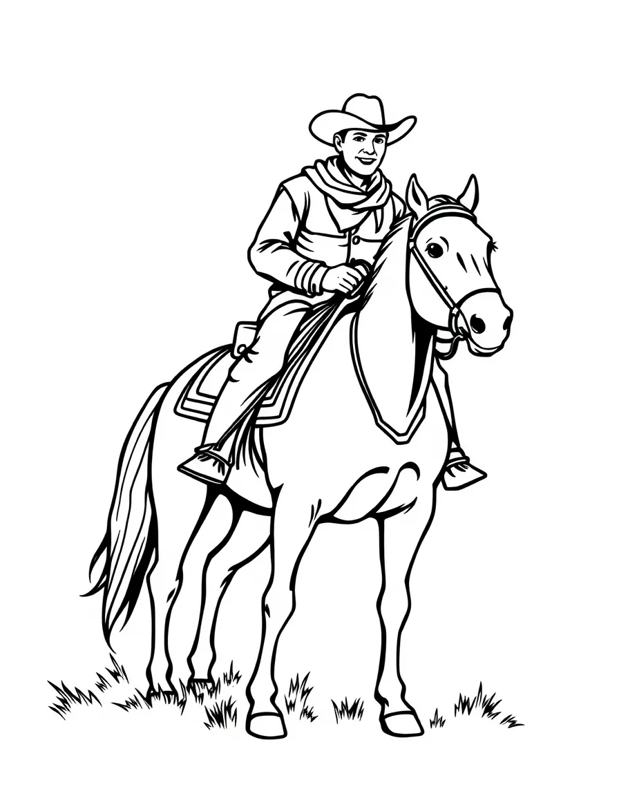A cowboy riding a horse