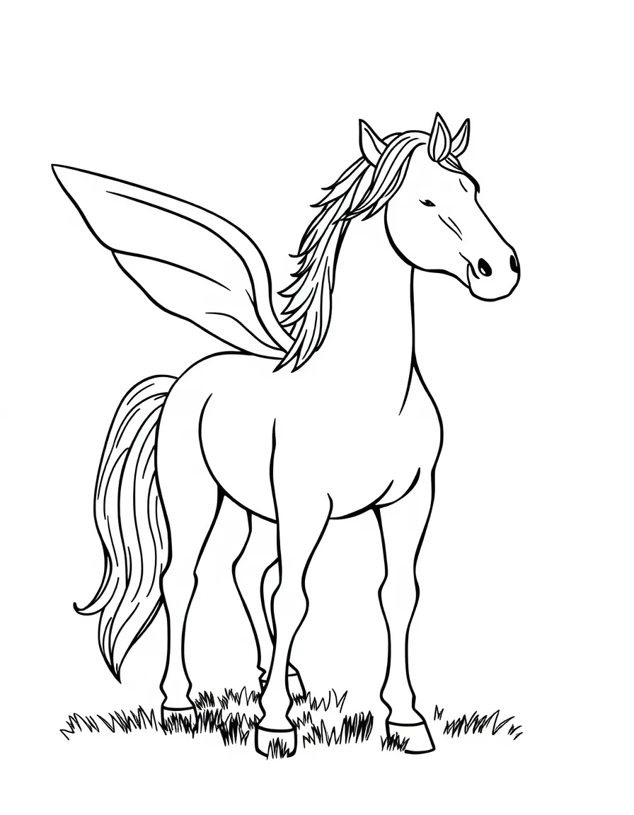 A fairy tale horse with wings