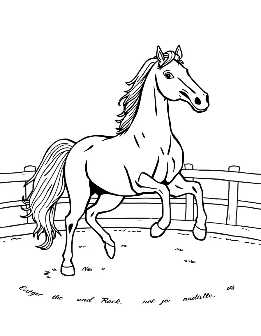 A horse prancing in a ring