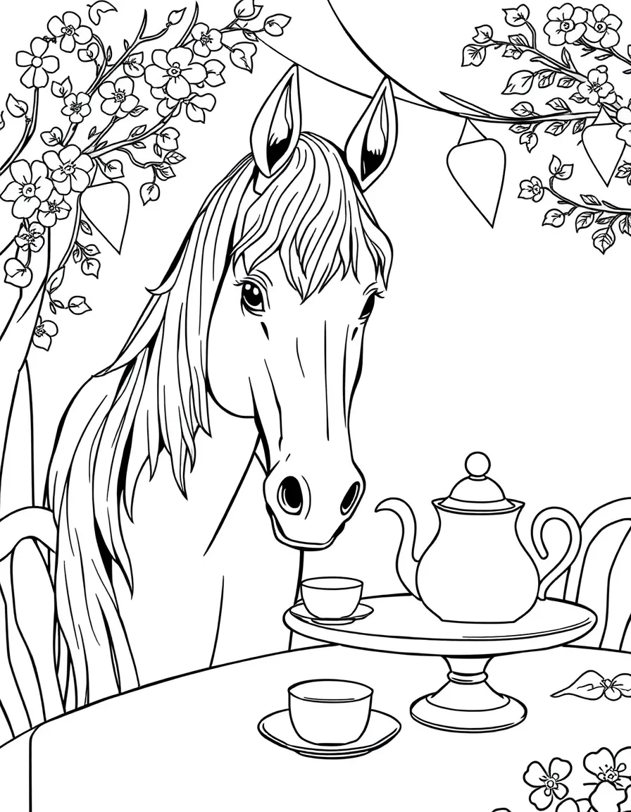A horse at a tea party