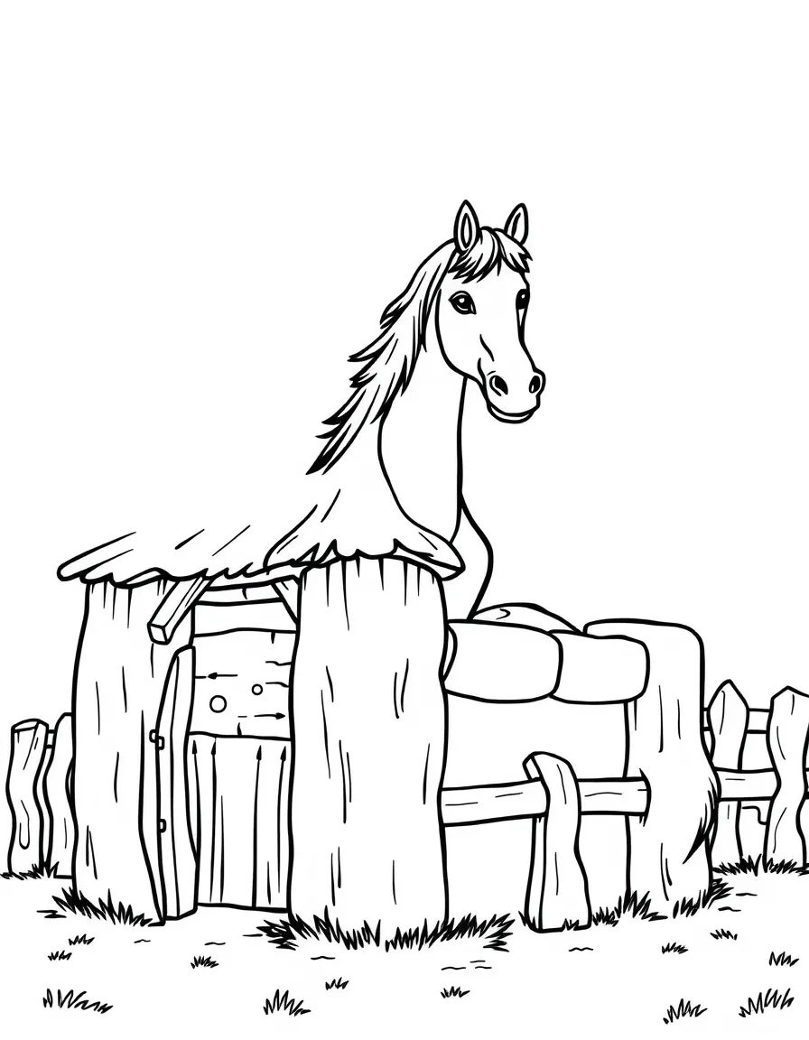 A horse building a fort