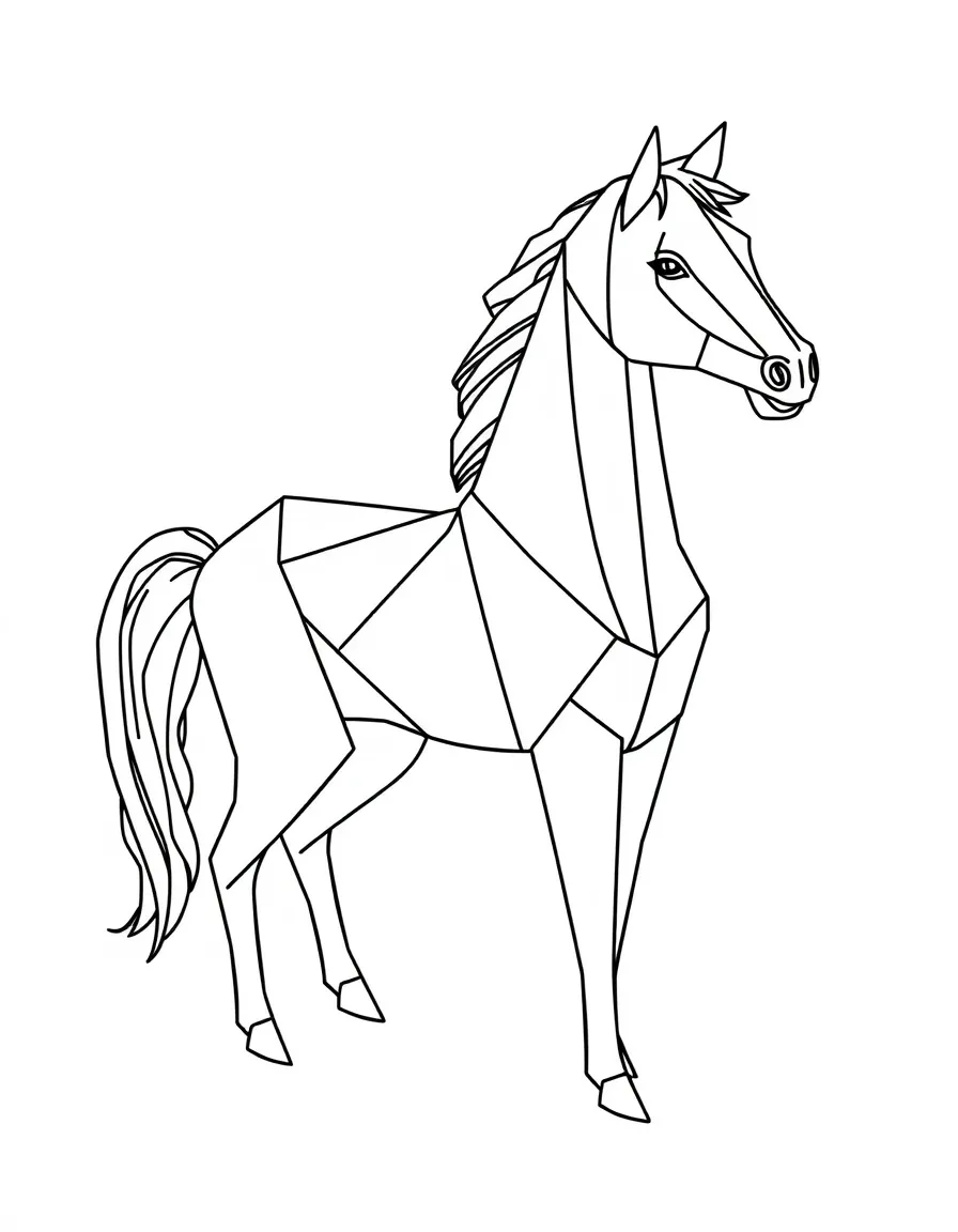 A horse making origami