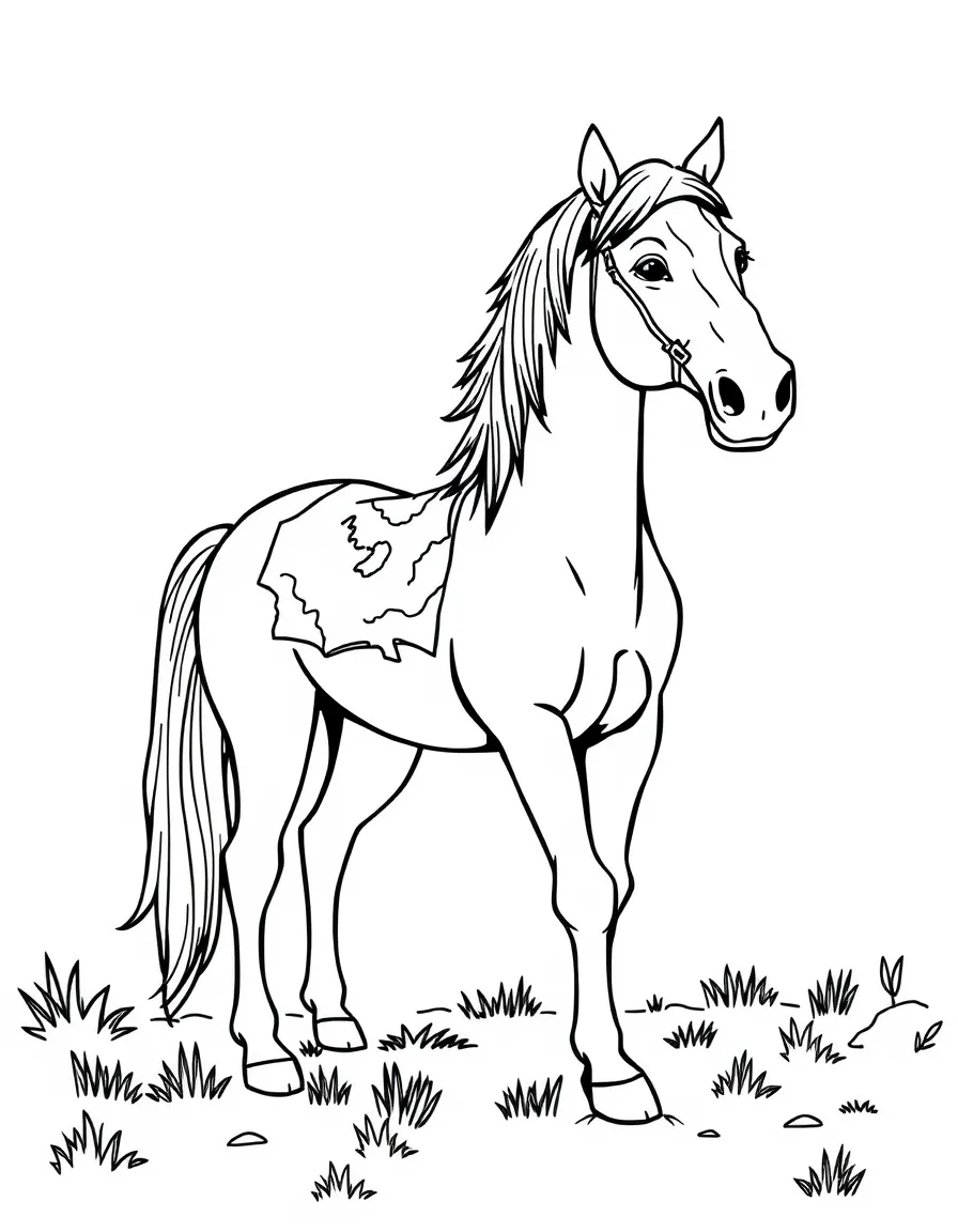 A horse with a map exploring