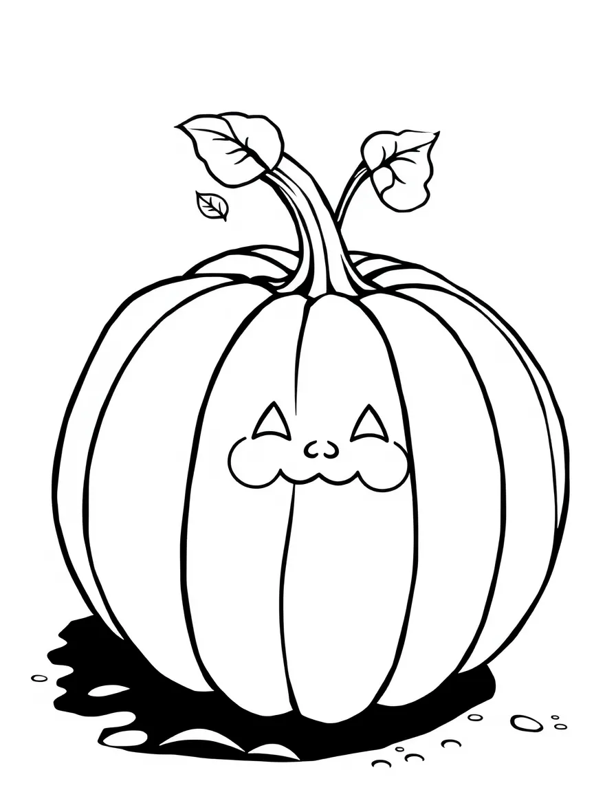 A pumpkin sprouting from a seed with a tiny face already forming