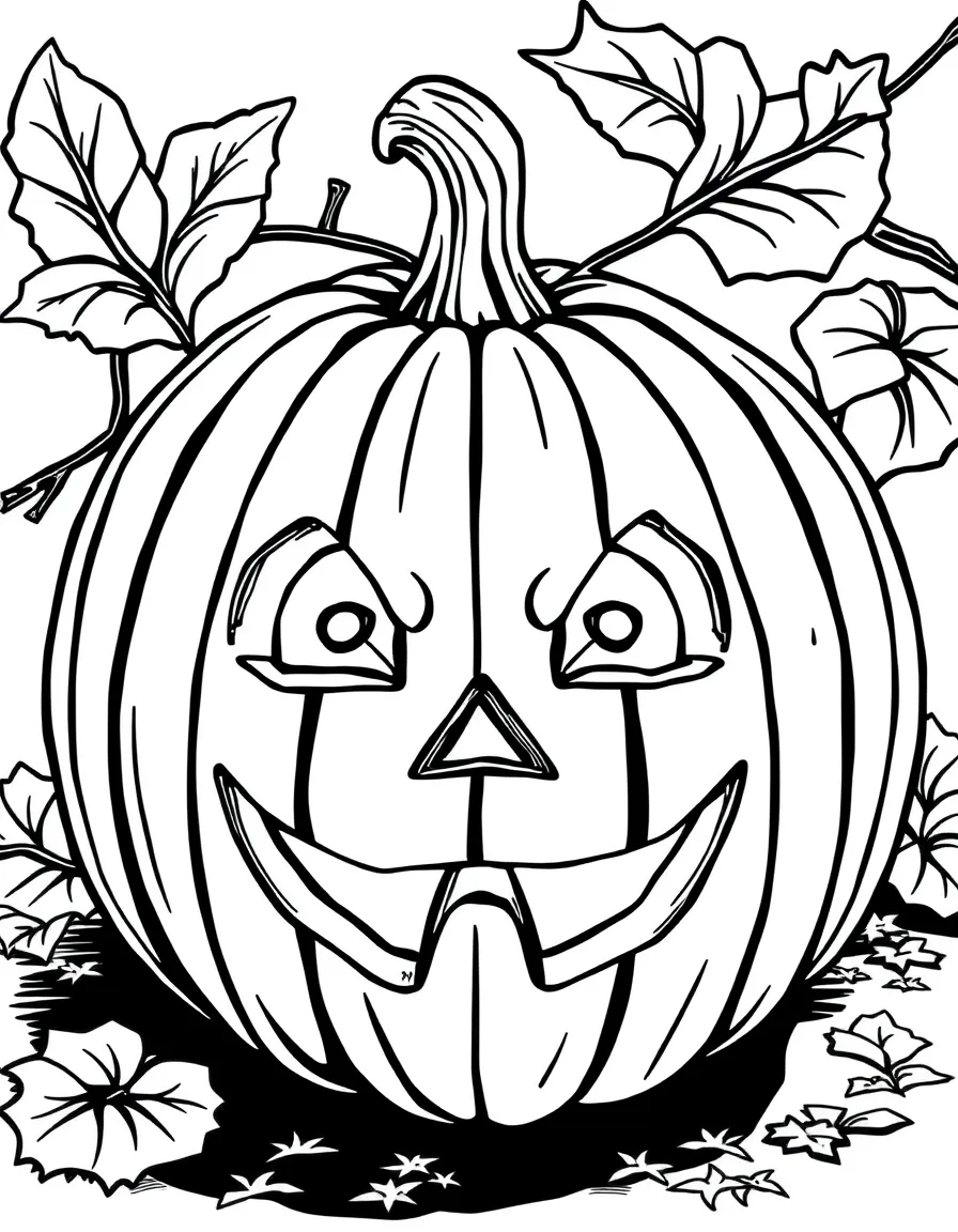A pumpkin whose face changes depending on viewing angle