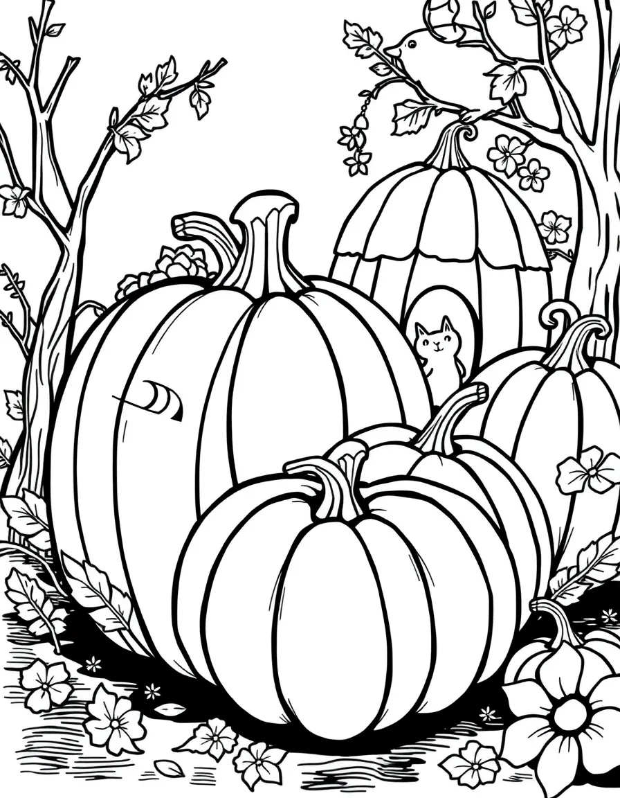 Pumpkins that serve as homes for woodland creatures