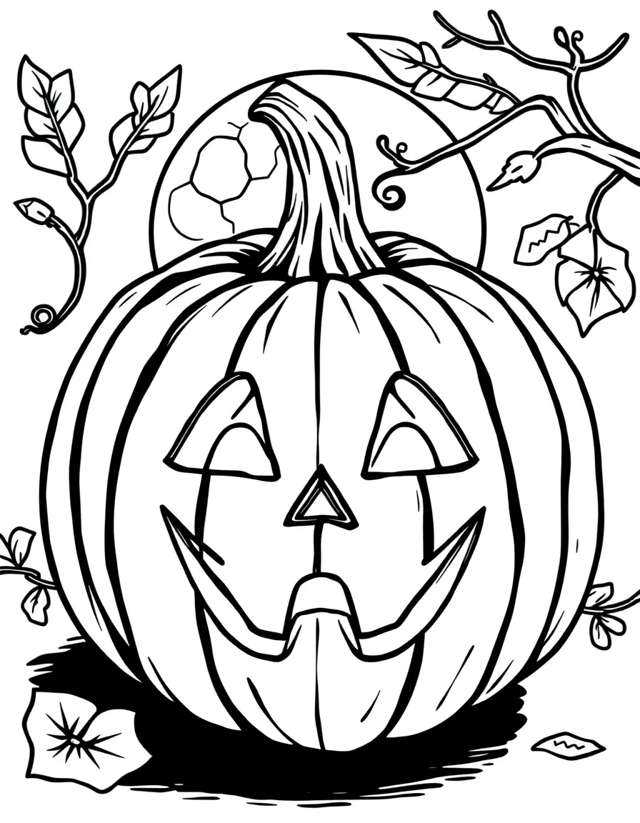 A pumpkin whose face changes with the phases of the moon