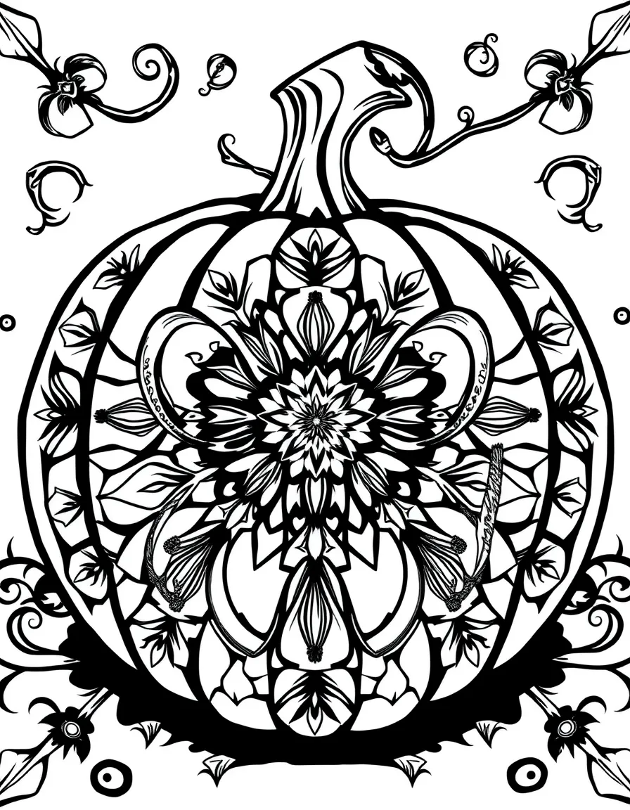 A jack-o'-lantern kaleidoscope showing magical patterns