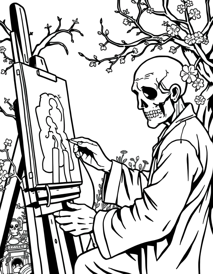 A ghost artist painting portraits of the living