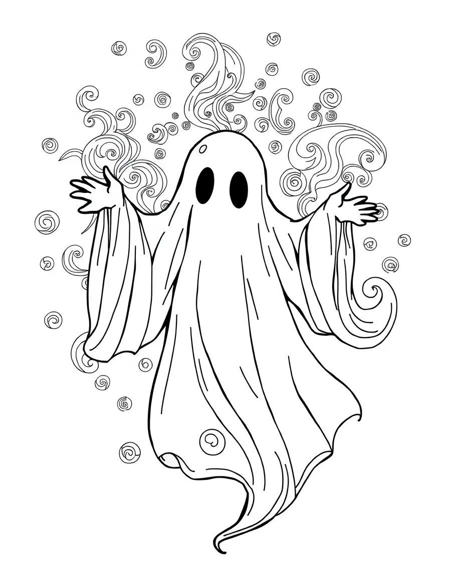 A ghost whose wispy form creates beautiful patterns
