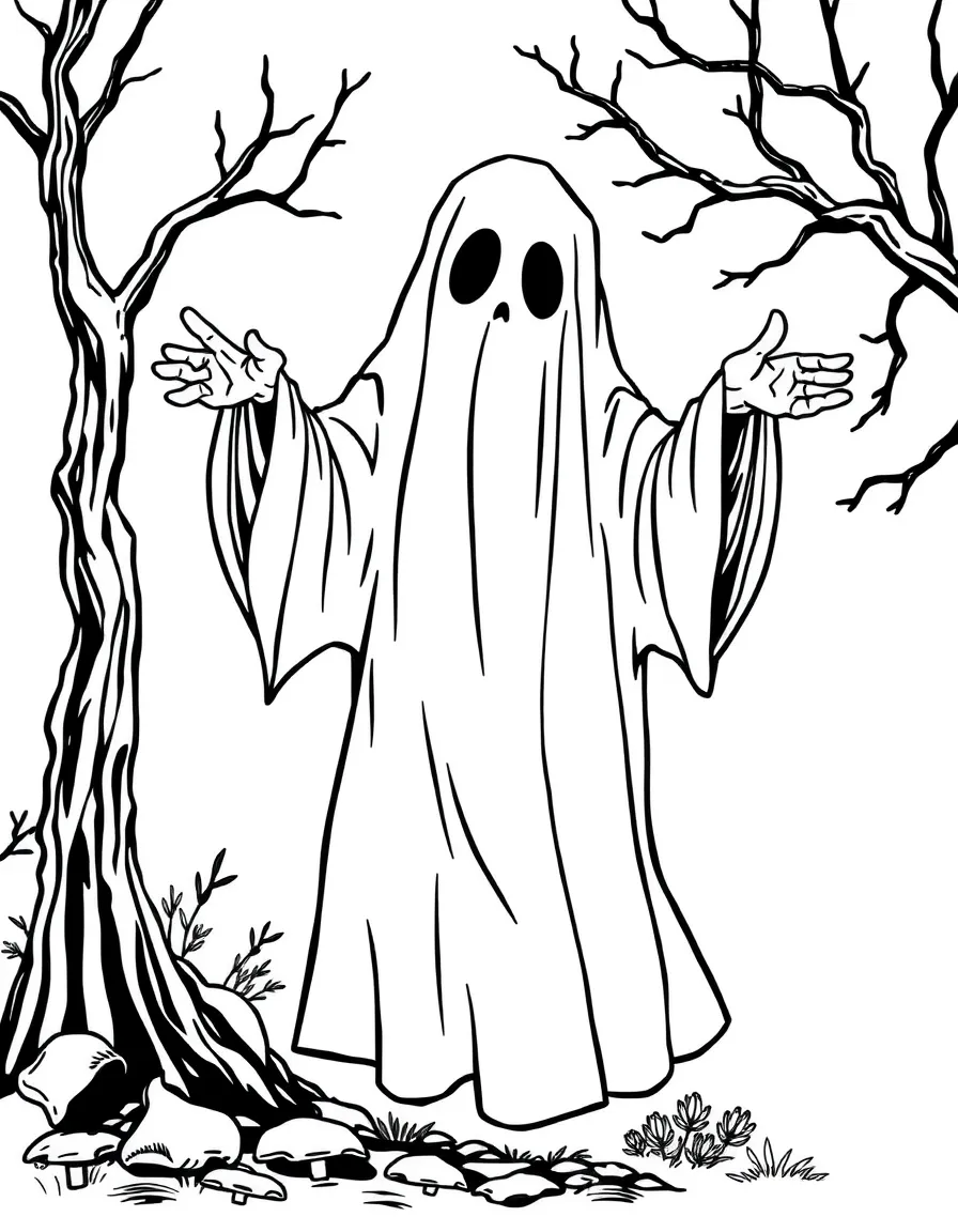 A ghost whose form shows the passage of time