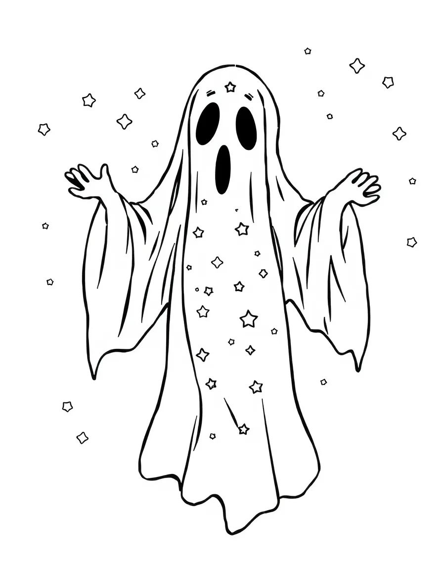 A ghost whose body reveals star constellations