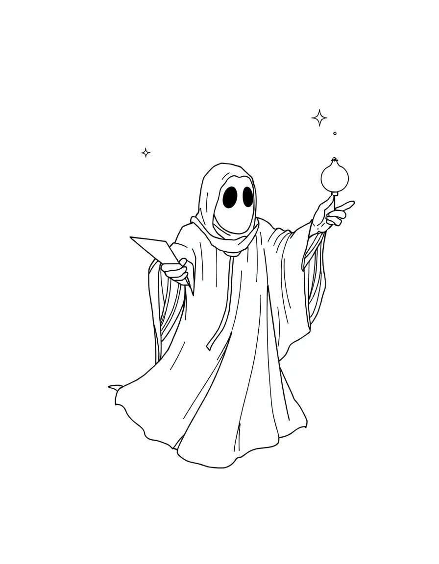 A ghost cartographer mapping the spirit world