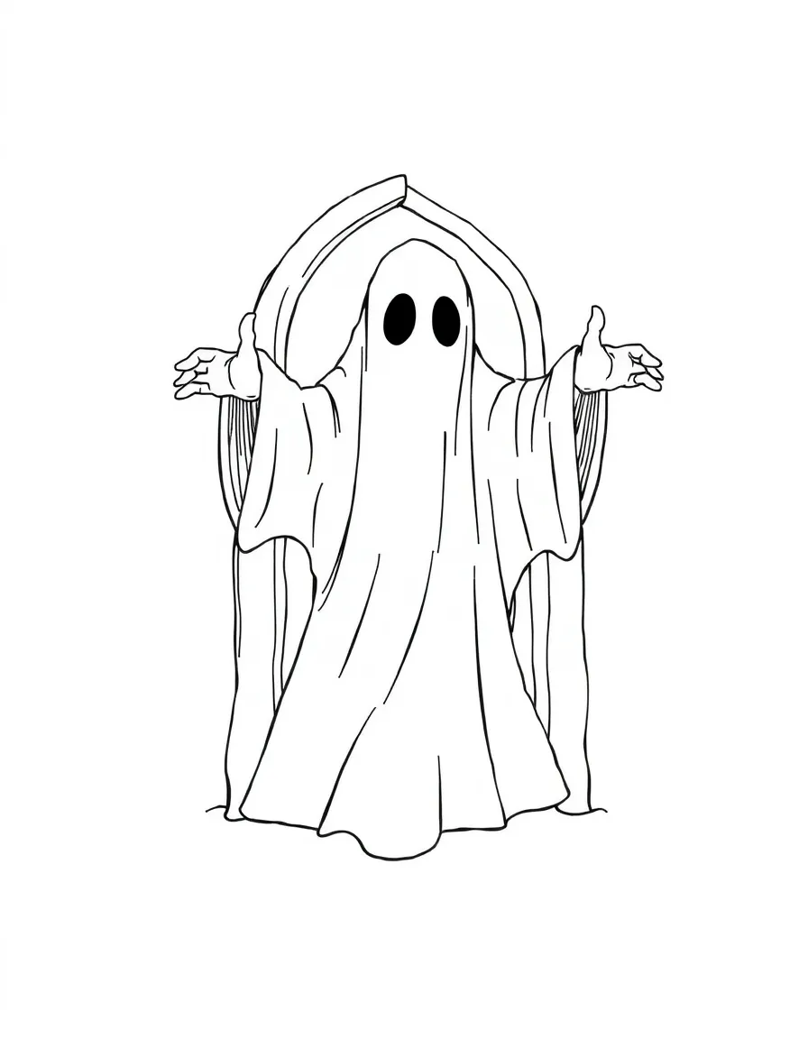 A ghost whose form reveals hidden doorways