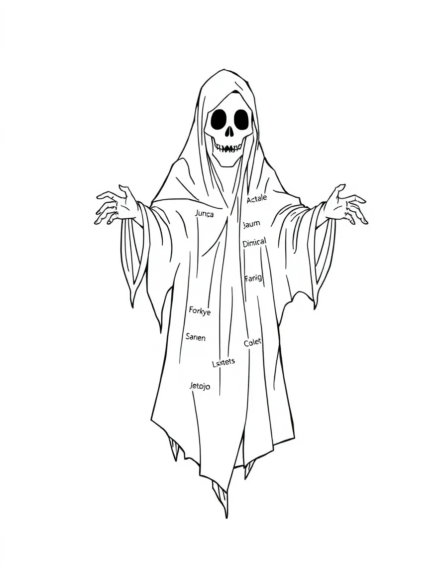 A ghost whose body reveals forgotten languages