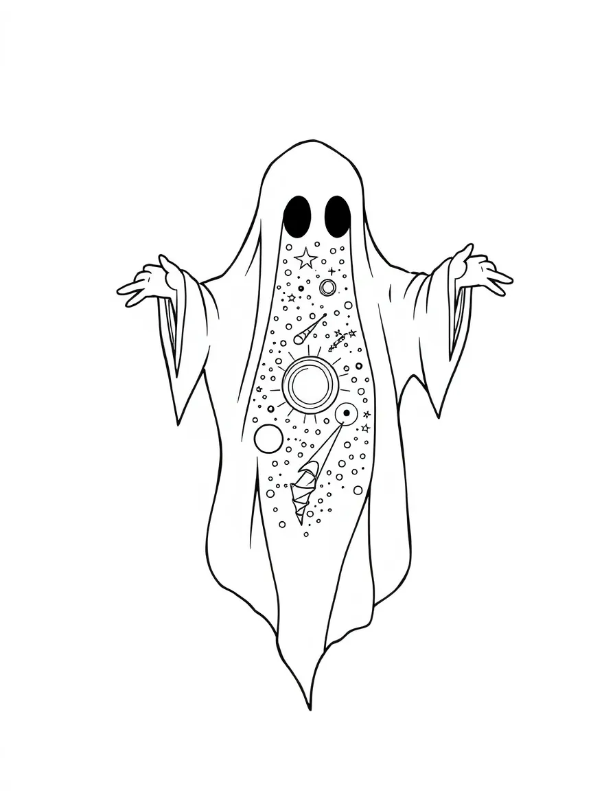 A ghost whose body contains a miniature cosmos