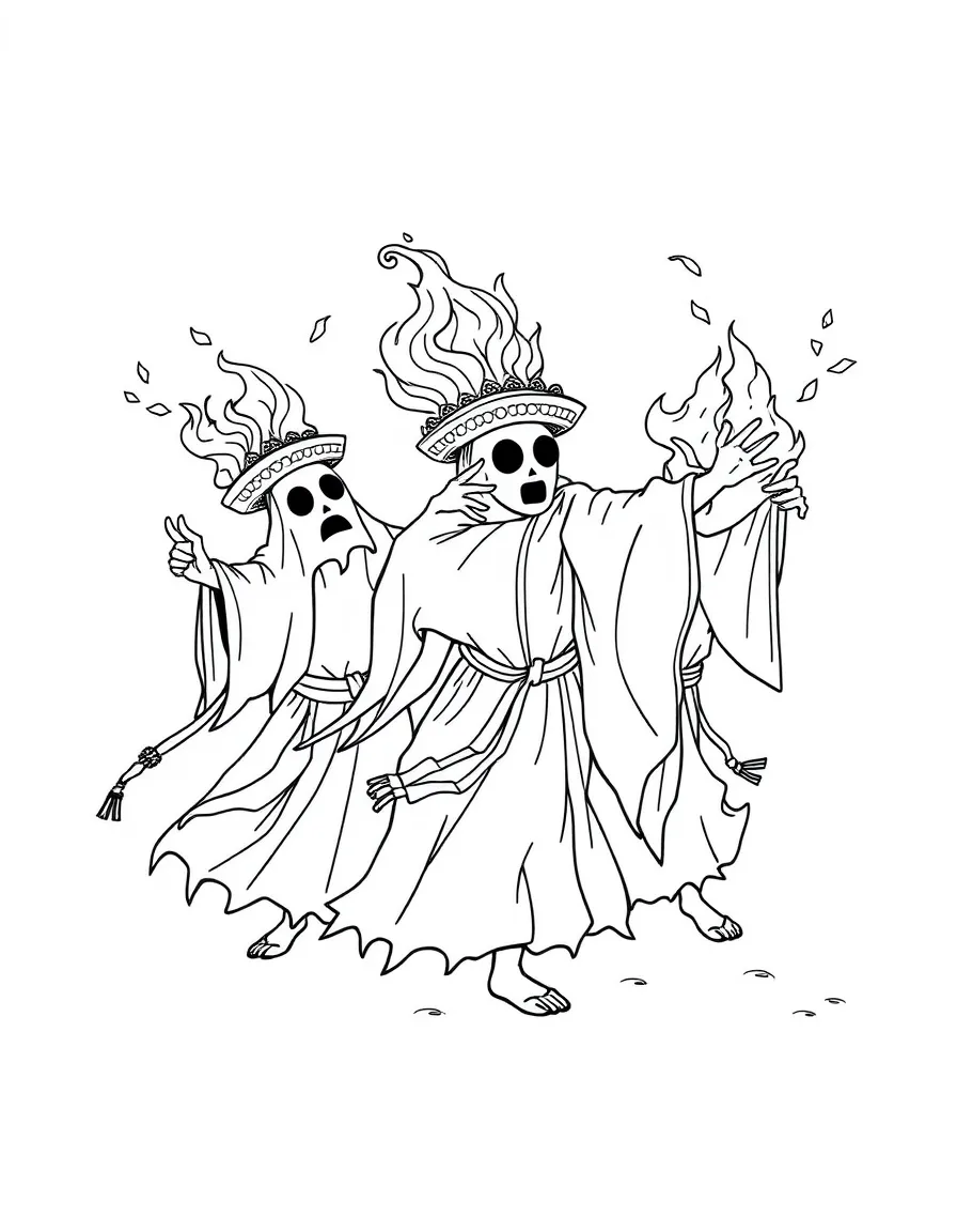 Ghost dancers performing for the changing seasons