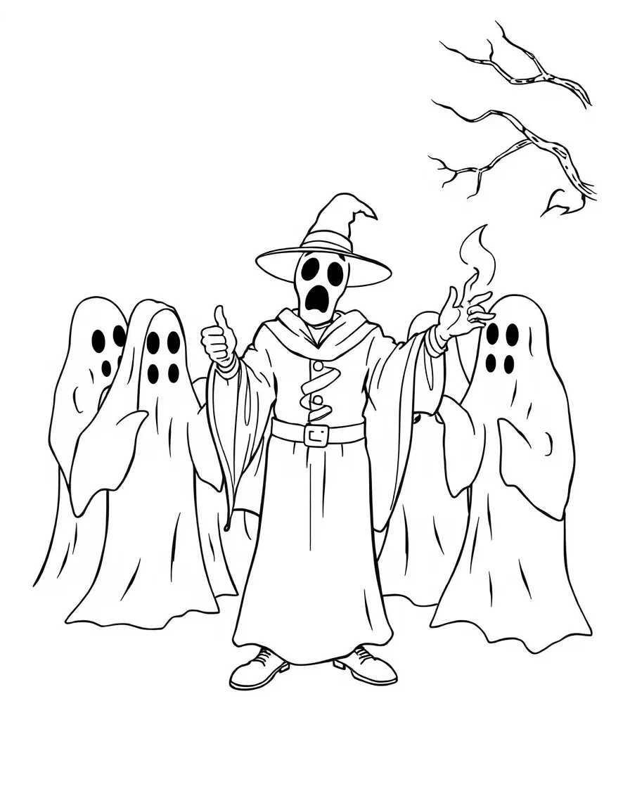 A ghost tour guide showing newly arrived spirits around