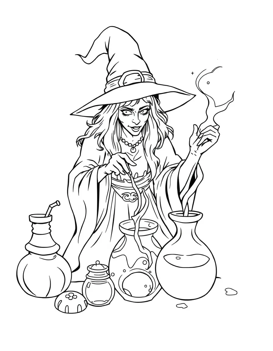 A witch brewing potions for ailments of the spirit