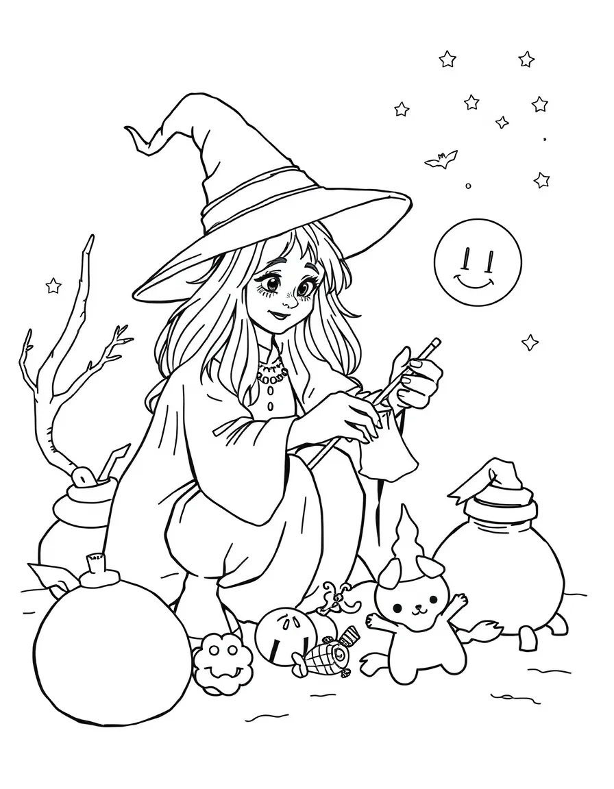 A witch creating magical toys that come to life at night