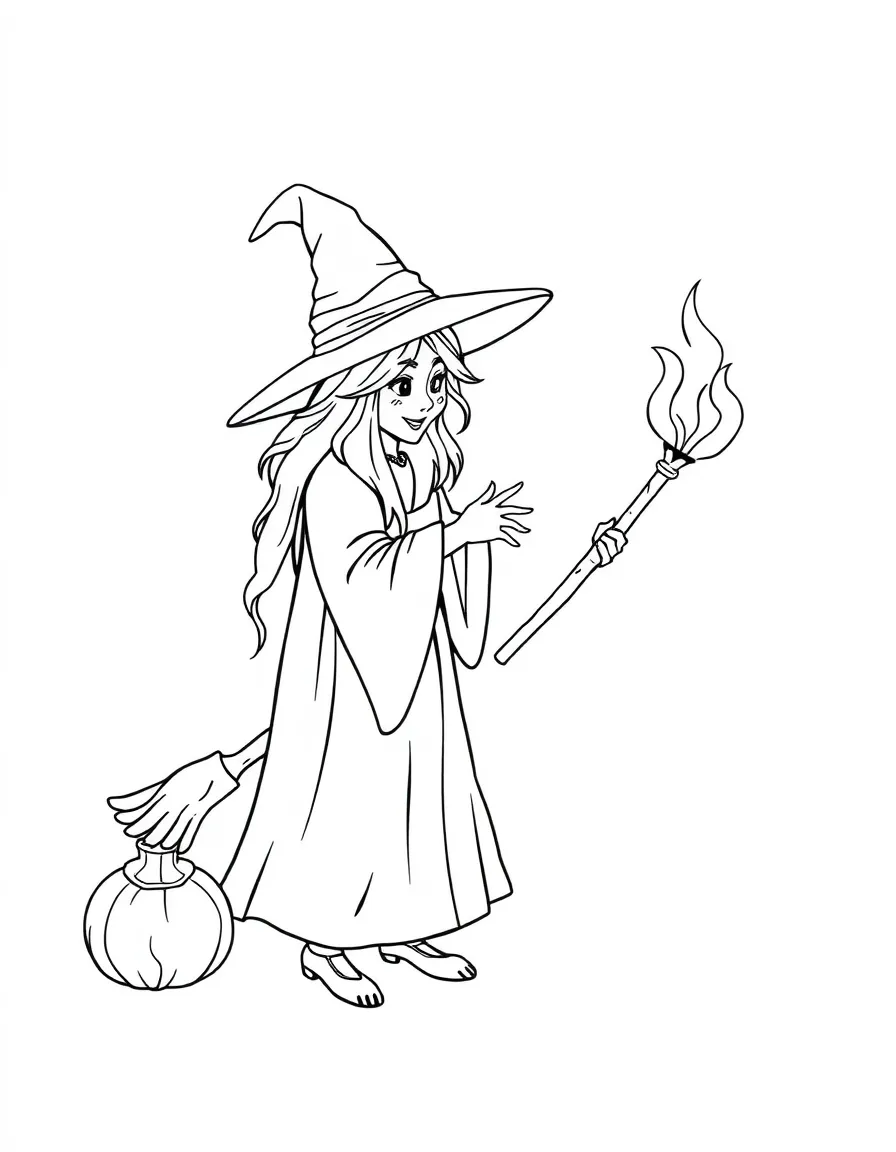 A witch teaching her shadow to move independently