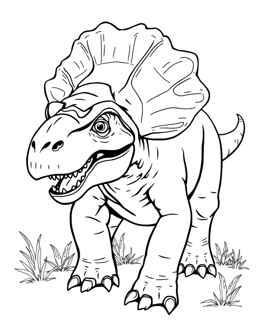 A Pachycephalosaurus with its thick skull dome in a headbutting position